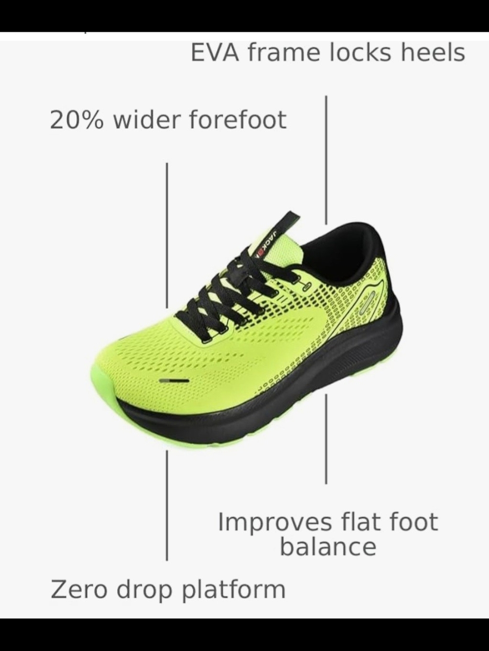 Jackshibo Men's Neon Lime Athletic Swim Shoe - Black Accents #71 - Picture 3 of 6